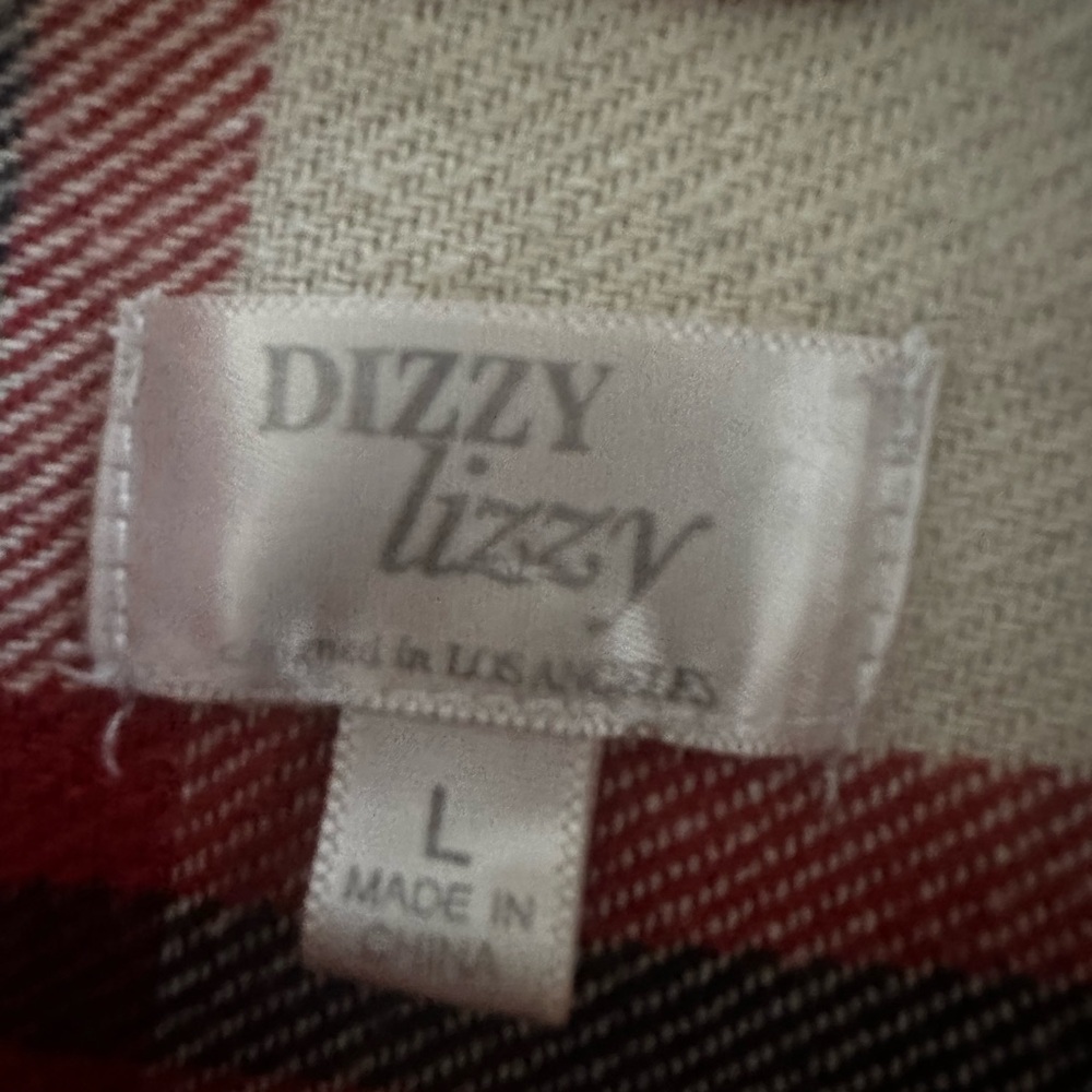 Dizzy Lizzy Los Angeles Plaid Flannel Shirt L - Picture 6 of 7